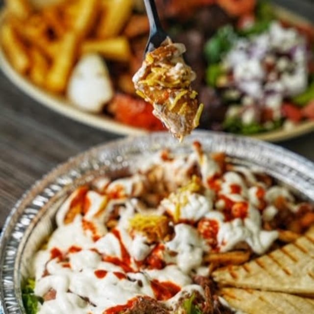 Chicken Kabab over Rice.