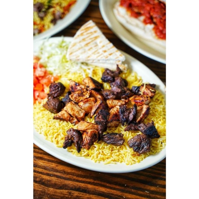 Mix Kabab Over Rice.
